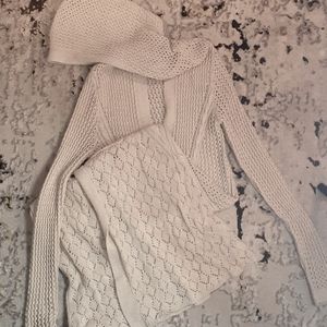 Full length knit sweater jacket